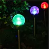 2021 Ny 1/2/3 / 5PCS Solar Powered Crackle Glass Ball LED Light Lampa för Garden Yard Path Ni-MH Batteri 1374 T2