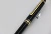 Black body color Ballpoint pen gold silver trim with Serial Number school office stationery Writing For business Gifts273Q