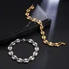 Chains Vintage Stainless Steel Coffee Bean Necklace For Men And Women 11mm 60cm Pig Nose Titanium Jewelry Gift285E