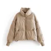 여자 겨울 솔리드 코트 여자 면화 캐주얼 재킷 따뜻한 파카 여성 외투 코트 코트 대형 상위 211223