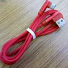 2.4a Nylon flätade mobilkablar 90 graders Micro USB-typ-C snabb data synkronisera laddningsladd