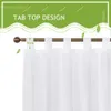 NICETOWN Outdoor Linne ser drape gardin med rep Vattentålig flik Top White Semi-Heer Voile Drape för Beach Garden Gazebo 210712