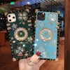 Custodie antiurto per telefono cellulare con strass a quattro foglie per iPhone 13 12 11 Pro Max XR XS 8 7 Plus Cavalletto Buona fortuna Cover