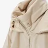 Kış Kapüşonlu Parka Yastıklı PU Kadınlar Faux Deri Ceket Kadın Gevşek Fermuar Palto Rahat Sıcak Uzun Mont 211216