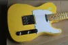 Högkvalitativ anpassad butik Relic Yellow Pat Electric Guitar Basswood Body Vintage Maple Fingerboard Tuners Chrome Hårdvara