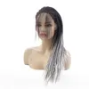 HD Box flätad lockig syntetisk spets fram peruk simulering mänskliga hår frontal flätor peruker för svarta kvinnor 191228-0906