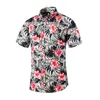 Män Hawaiian Shirts Färgglada Paisley Blomstryck Tröja för män Casual Button Beach Holiday Mens Sommar Kortärmad tröja Man 210524