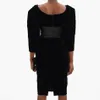 Free Chic Velvet Dress Women's Off Shoulder Puff Sleeve Diamond Button Celebrity Club Party Black 210524