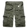 Mens Militares Carga Shorts Exército Verão Verde Algodão Homens Soltos Multi-Pocket Homme Casual Bermudas Calças 40 210713