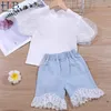 Humor Urso Meninas Roupas Definidos Crianças Terno Crianças Stripe Girl Girl Tops + Pant Fashion Roupas Sets 211104