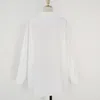 Plus Size Camicetta bianca allentata Camicie oversize in cotone a maniche lunghe da donna per camicette casual Top Donna Blusas 11456 210512