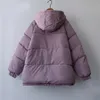 Женщина Parkas женщин пузырька пузырь пальто осенью зимняя куртка толстый черный 2021 длинный рукав негабаритный фиолетовый пучок с капюшоном -40