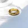 Brass 18k gold-plated European and American fashion retro diamond-studded zircon smooth thick circle gold ring stacking style 29