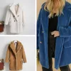 Fluffy Tjock Varm Faux Fur Coat Kvinnor Konstgjorda Plush Jacket Kvinnors Teddy Bear Coats Kvinna Vinter Solid Knapp Jackor 211018