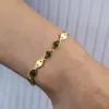 collana con bracciale turco 2020 set di gioielli con catena a maglie con ciondolo a forma di malocchio fortunato tinta unita color oro