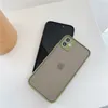 iPhone 12 미니 11 Pro X XS Max XR 8 7 6 6S 플러스 SE TPU 무광택 피부가 신선한 컬러 프레임 대비를 뒷면 덮개 느낌