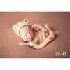 Dvotinst Pasgeboren Babyfotografie Knit Outfits Bonnet Kant Jurk Hat Set Fotografia Accessoires Studio Shoot Photo Props 210317