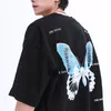 T-shirt surdimensionné Hip Hop Hommes Streetwear Tshirt Butterfly Print Harajuku Summer T-shirt à manches courtes en coton Tops Tees Loose 210329