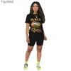 Kvinnor TRACKSUITS TWO PIECES SET DEISGNER LIP Brev Skriv ut Kortärmad T-shirt Shorts Solid Färg Jogger Ställer Yoga Outfits 5 Färger