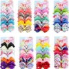 2021 126 couleur 5 "cheveux Bow fille impression colorée Barrettes Fille Cheveux Accessoires Arc-En-Licorne enfants Licorne fête Tondeuse À Cheveux De Noël