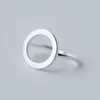 Classic Round Shape Sterling Silver 925 Ring for Women Fashion Open Adjustable Finger Fine Jewelry Girl Gift 210707