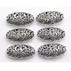 Antique Silver Oval Hollow Spacer DIY Handmade Material Dadwz086 Przekładki