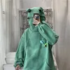 Mens Fashion Hoodies Hiphip Frog Hooded Sweatshirts Casual Solid Color Autumn Pullovers 2021 Womens Trackshirts