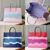 Desfiles de moda Exóticos Grandes Totes Casuais Saco de Tingimento Genuíno Couro Mulher Bolsa Luxurys Designers Bolsas de Alta Qualidade Mulheres Bolsa de Ombro em Go Tote Bags