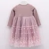 Humor Urso Meninas Vestido Primavera Casual Mangas Longas Lace Misha Crianças Es para Menina Outono Roupas Princesa Party 220309