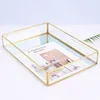 Nordic Retro Jewelry Box Storage Exquisite Glass Tray for Earrings Necklace Ring Pendant Bracelet Makeup Display Stand 211105