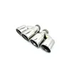 2 Pieces Silver/ Black Stainless Steel Car Exhaust Muffler For A-udi Q5 Up To SQ5 H Shape Exhausts Pipe