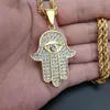 Collana da donna da uomo Hamsa Mano di Fatima Catena con ciondolo Collana in acciaio inossidabile color oro Collane con palmo Gioielli turchi