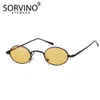 Sorvino Skinny Steampunk Oval Sunglasses 2021 Women Vintage Small Steam Punk Goggles Designer Gold Tiny Sun Glasses Shades Sn2294705600