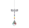 AB Color Cristal Apanhador de Sol Decoração de Jardim Janela Gramado Borboleta Libélula Prisma Pendurado Fabricante de Arco-íris Amuletos com Contas Candelabro Pingente