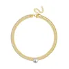 Produkt Pearl Wisiorek Podwójny Naszyjnik Złoty Łańcuch Plate Dla Kobiet Biżuteria Zniżka