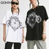 Magliette Camicie Harajuku Bandana Paisley Modello Stampa Magliette Hip Hop Allentato Casuale Streetwear Moda Manica corta Magliette e camicette 210602