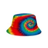 25 stilar Tie Dye Bucket Hat Caps Unisex Gradient Sunhat med platt topp mode utomhus hip-hop cap Kids Beach Sun hattar