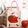 dhl عيد الميلاد قماش ثلاثي الأبعاد المطرزة حمل حقيبة الكتان reusable هدية الطفل الحلوى حقيبة التخزين حقيبة تسوق ديكور عيد الميلاد