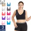 Queenral Drop VIP 3PCS/lot Seamless Bra With Pads Plus Size Bras For Women Brassiere Big Size Vest Wireless BH 5XL 6XL 211110