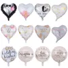 Fournitures de fête de 18 pouces ballons coeur de pêche de mariage en papier d'aluminium de la Saint-Valentin