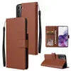 Luxuriöse schlichte Leder-Geldbörsen-Hüllen für Samsung Galaxy S23 A22E A14 5G S21 Ultra Plus A42 Rahmen ID-Kartensteckplatz Flip-Cover-Ständer Roségold Buch Männer Beutel Geldbörse Riemen