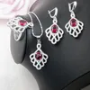 Kolczyki Naszyjnik 925 Sterling Silver Jewelry Sets Rose Cubic Cyrkon Kolczyki / Wisiorek / Naszyjnik / Ring / Bransoletka Damskie Prezent