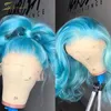 レースウィッグスブルーカラー613ブロンドの正面ウィッグヒューマンヘアルーズボディボディウェーブフロントプリックHDフル透明13x49659635