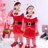 سانتا كلوز زي طفل أطفال طفل الفتيات عيد الميلاد حزب اللباس الأحمر مجموعة للأطفال هدية السنة الجديدة