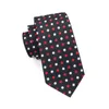 Designer polka dot 100% silke slipsar för män 85cm breda affärer bröllop slipsar näsdukar manschettknappar set