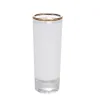 90ml/3oz Sublimation Glass Wine Shot Whisky Mug Mini Cup Bar Cocktail Tumbler With Gold Rim For DIY Design 12Pcs Packing Enviroment-friendly