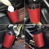 Andra interiörstillbehör Bil Trash Can Foldbar läderläcka Proof Waterproof Ashbin Dust Bin Bucket Garbage Container Pocket Auto Clean