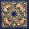 National Style Twill Silk Bohemian Flower Ladies Square Scarf Russian Head scarf Shawls muslim hijab foulard femme