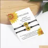 Charm Bracelets Jewelry Bracelet For Friendship Couples Sunflower Daisy Pendant Bangles Red Lucky Seven Knots Women Men Wish Drop Delivery 2