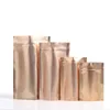 Sacchetti in Mylar per stand di fiori secchi e frutta in oro rosa Sacchetti per imballaggio regalo in foglio di alluminio da 100 pezzi richiudibili